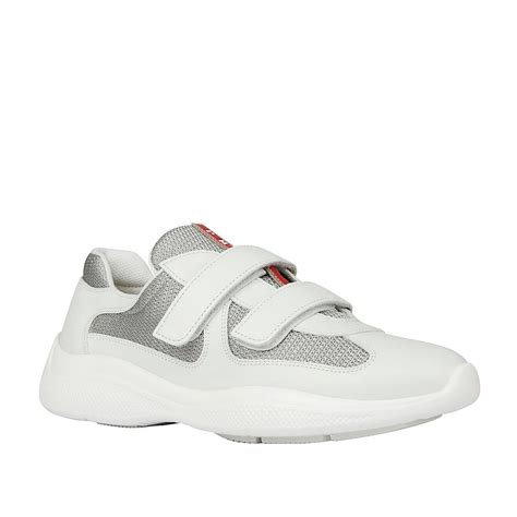 prada scarpa donna bianca strappo|Sneakers in pelle Bianco .